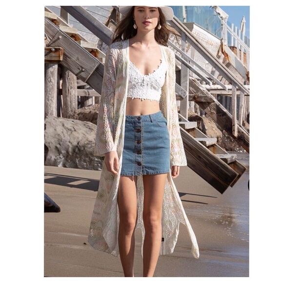 𝅺POL Waves Of Color lightweight maxi kimono - Picture 10 of 13